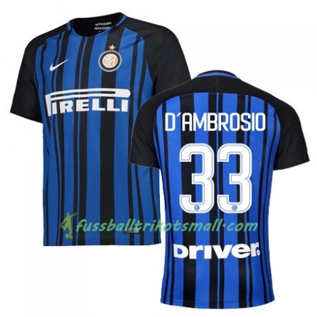 Fußballtrikots Inter Mailand D AMBROSIO 33 2017-2018 Kurzarm Heimtrikotsatz kaufen