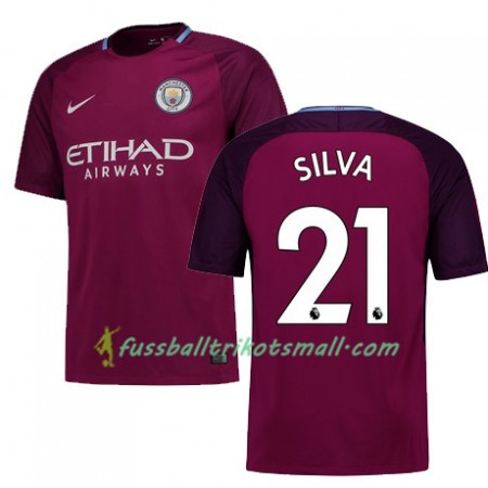 Fußballtrikots Manchester City SILVA 21 2017-2018 Kurzarm Auswärts-trikot kaufen