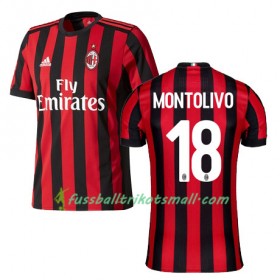 Fußballtrikots AC Mailand MONTOLIVO 18 2017-2018 Kurzarm Heimtrikotsatz kaufen