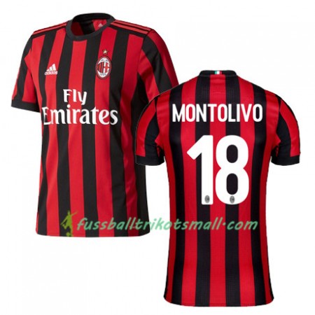 Fußballtrikots AC Mailand MONTOLIVO 18 2017-2018 Kurzarm Heimtrikotsatz kaufen