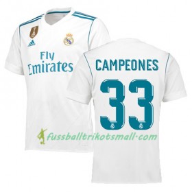 Fußballtrikots Real Madrid Campeones 33 2017-2018 Kurzarm Heimtrikotsatz kaufen