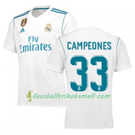 Fußballtrikots Real Madrid Campeones 33 2017-2018 Kurzarm Heimtrikotsatz kaufen