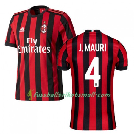 Fußballtrikots AC Mailand J MAURI 4 2017-2018 Kurzarm Heimtrikotsatz kaufen