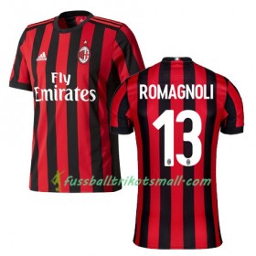 Fußballtrikots AC Mailand AS RomGNOLI 13 2017-2018 Kurzarm Heimtrikotsatz kaufen