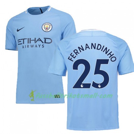 Fußballtrikots Manchester City FERNANDINHO 25 2017-2018 Kurzarm Heimtrikotsatz kaufen