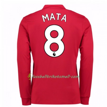 Fußballtrikots Manchester United Juan Mata 8 2017-2018 Langarm Heimtrikotsatz kaufen