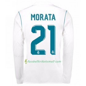 Fußballtrikots Real Madrid Alvaro Morata 21 2017-2018 Langarm Heimtrikotsatz kaufen