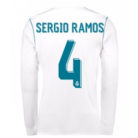Fußballtrikots Real Madrid Sergio Ramos 4 2017-2018 Langarm Heimtrikotsatz kaufen