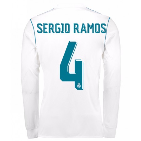 Fußballtrikots Real Madrid Sergio Ramos 4 2017-2018 Langarm Heimtrikotsatz kaufen
