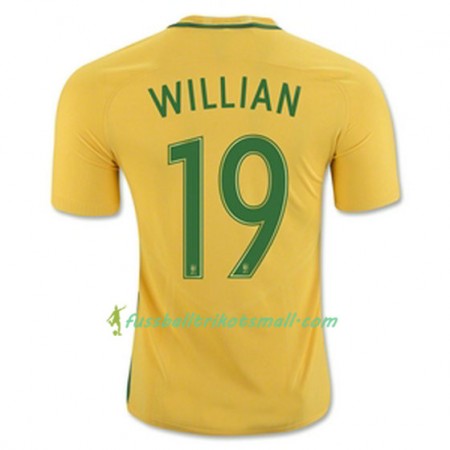 Fußballtrikots Brasilien WILLIAN 2016-2017 Kurzarm Heimtrikotsatz kaufen