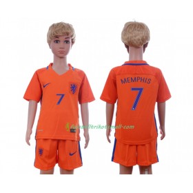 Fußballtrikots Niederlande Memphis Depay 7 Kinder 2016 Kurzarm Heimtrikotsatz kaufen