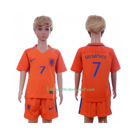 Fußballtrikots Niederlande Memphis Depay 7 Kinder 2016 Kurzarm Heimtrikotsatz kaufen