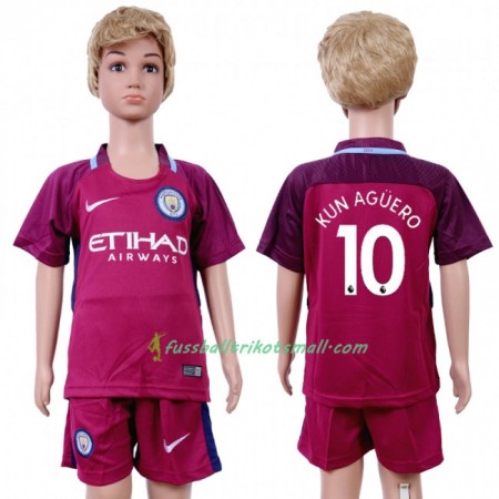 Fußballtrikots Manchester City Sergio Aguero 10 Kinder 2017-2018 Kurzarm Auswärts-trikot kaufen
