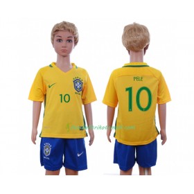 Fußballtrikots Brasilien Pele 10 Kinder 2016 Kurzarm Heimtrikotsatz kaufen
