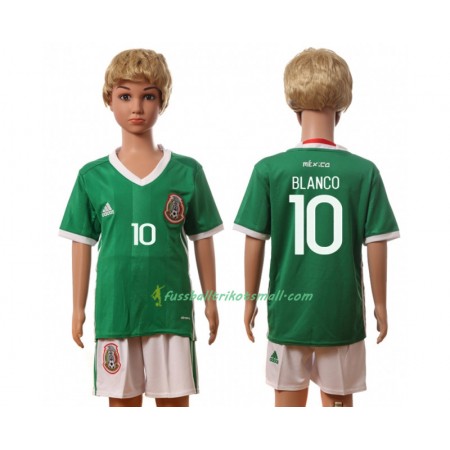 Fußballtrikots Mexiko Blanco 10 Kinder 2016 Kurzarm Heimtrikotsatz kaufen