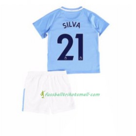 Fußballtrikots Manchester City David Silva 21 Kinder 2017-2018 Kurzarm Heimtrikotsatz kaufen