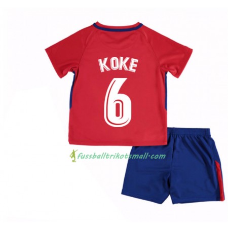 Fußballtrikots Atlético Madrid Koke 6 Kinder 2017-2018 Kurzarm Heimtrikotsatz kaufen