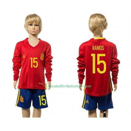 Fußballtrikots Spanien Ramos 15 Kinder 2016 Langarm Heimtrikotsatz kaufen