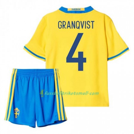 Fußballtrikots Schweden Granqvist 4 Kinder 2016 Kurzarm Heimtrikotsatz kaufen